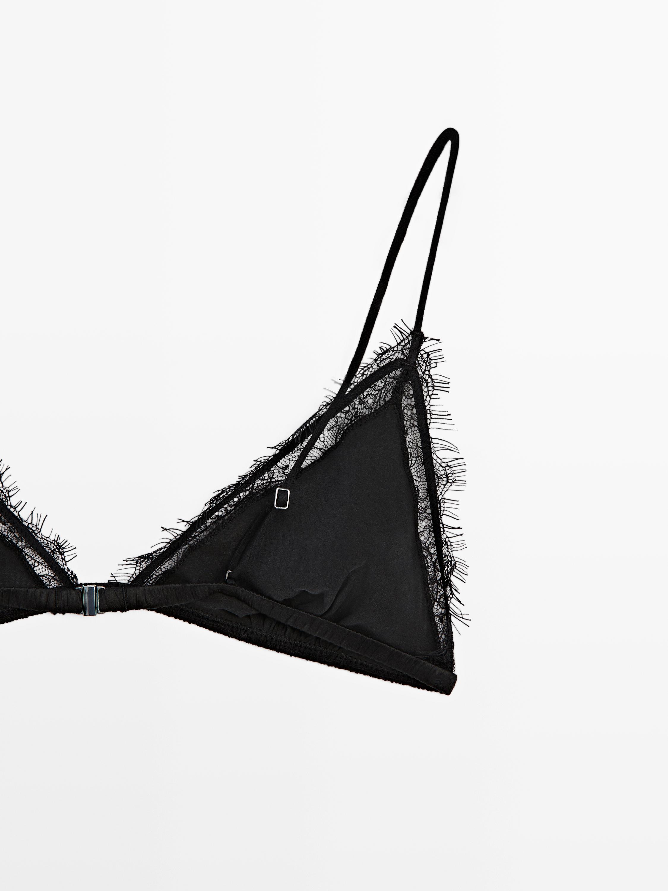 Silk blend top with lace detail